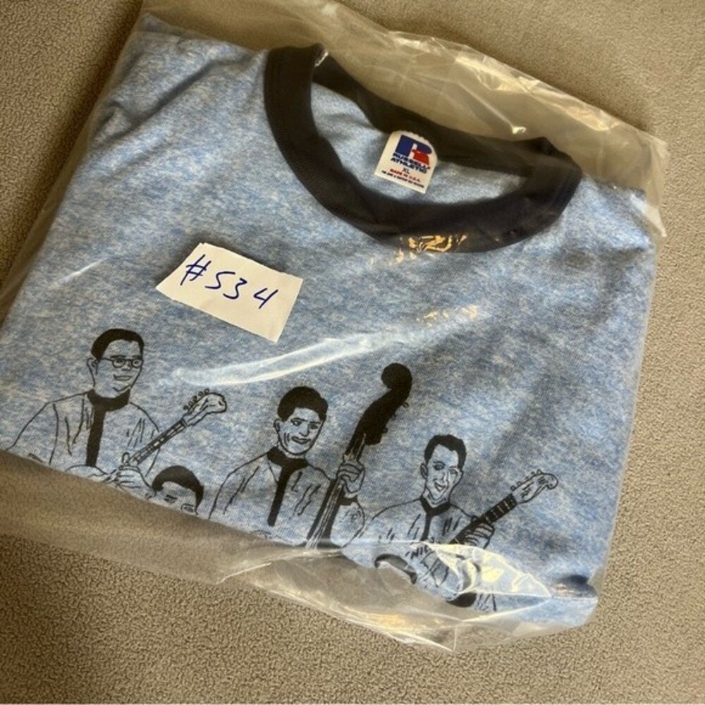 VINTAGE The Skertich Brothers  t shirt Size XL Russell Athletic Blue - Picture 16 of 16